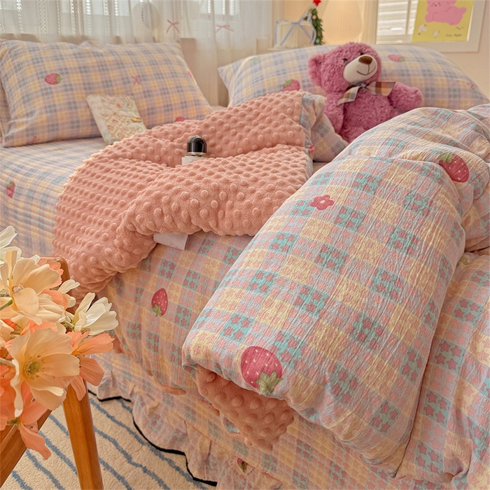 91家纺网 家纺一手货源 找家纺 （总）繁花家居 2025新款床盖豆豆被套春秋被套冬被云感超软木棉被子被芯