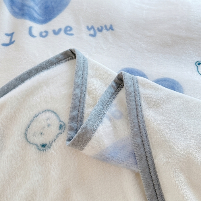 91家纺网 家纺一手货源 找家纺 梵心 2025新款云貂绒毛毯法兰绒毛毯牛奶绒毛毯爆款盖毯直播跨境专供-可定制克重  爱心熊