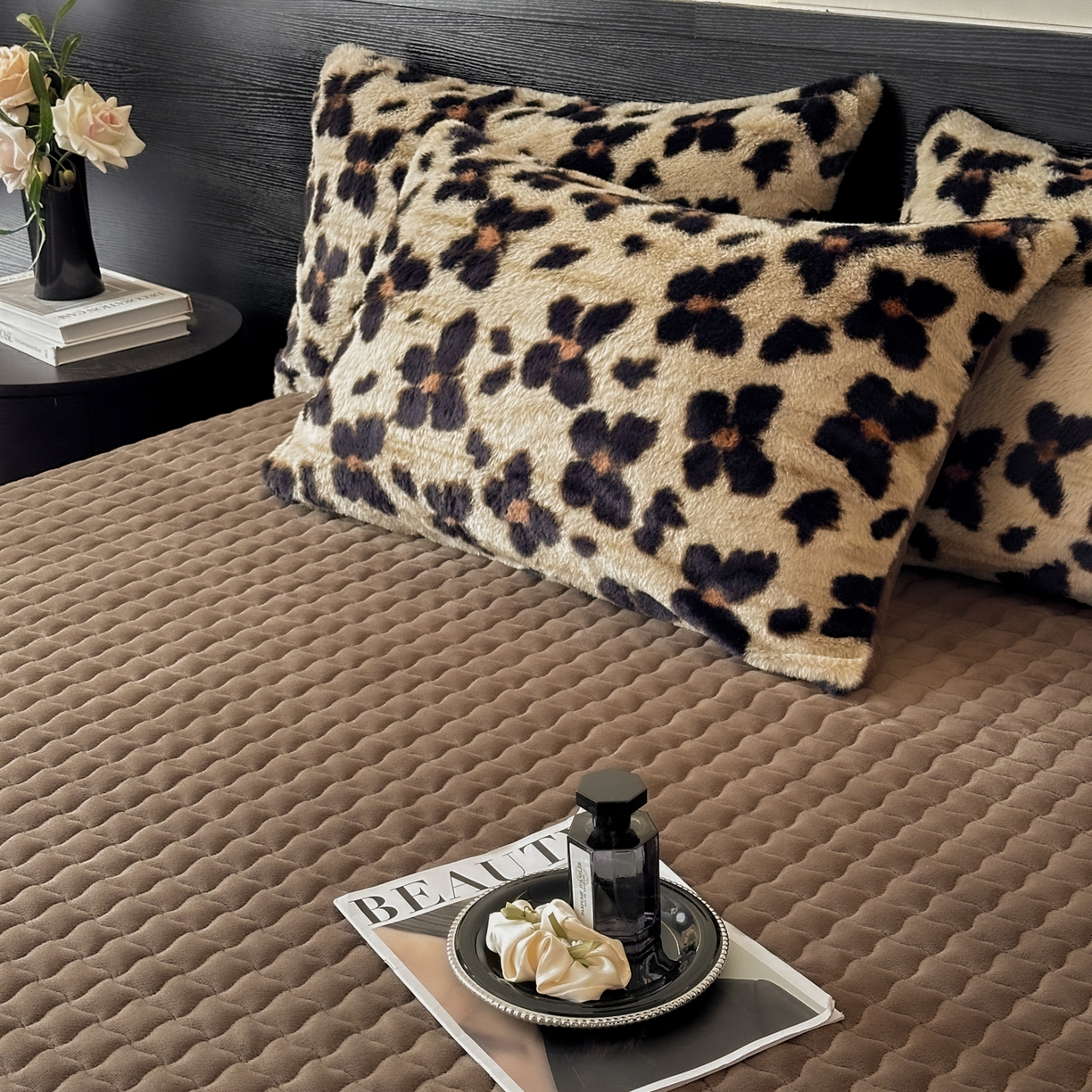 91家纺网 家纺一手货源 找家纺 （总）金阳光家纺 2025新款美拉德高克重兔绒牛奶绒床盖款四件套