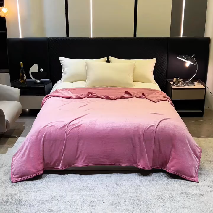 91家纺网 家纺一手货源 找家纺 梵心 2025新款云貂绒毛毯法兰绒毛毯牛奶绒毛毯爆款盖毯直播跨境专供-可定制克重 豆沙