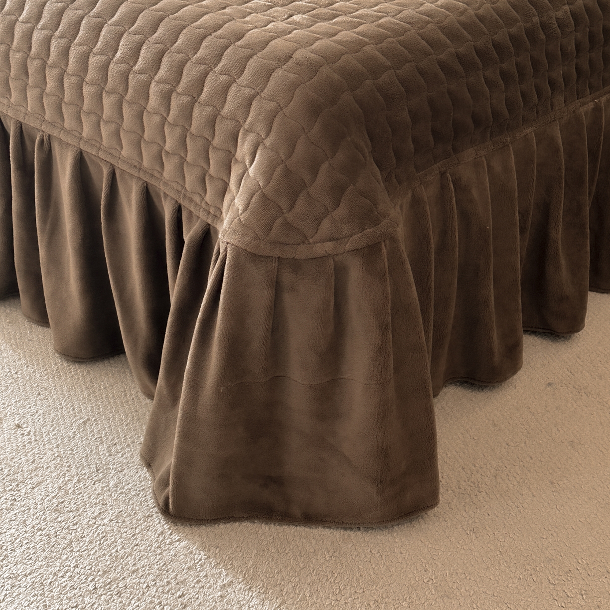 91家纺网 家纺一手货源 找家纺 金阳光家纺 2025新款美拉德高克重兔绒牛奶绒床盖款四件套 蝶舞卡其