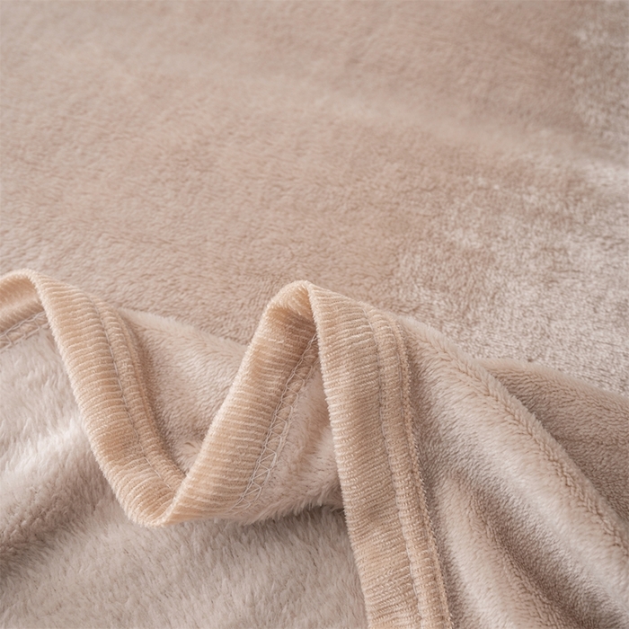 91家纺网 家纺一手货源 找家纺 梵心 2025新款云貂绒毛毯法兰绒毛毯牛奶绒毛毯爆款盖毯直播跨境专供-可定制克重 卡其