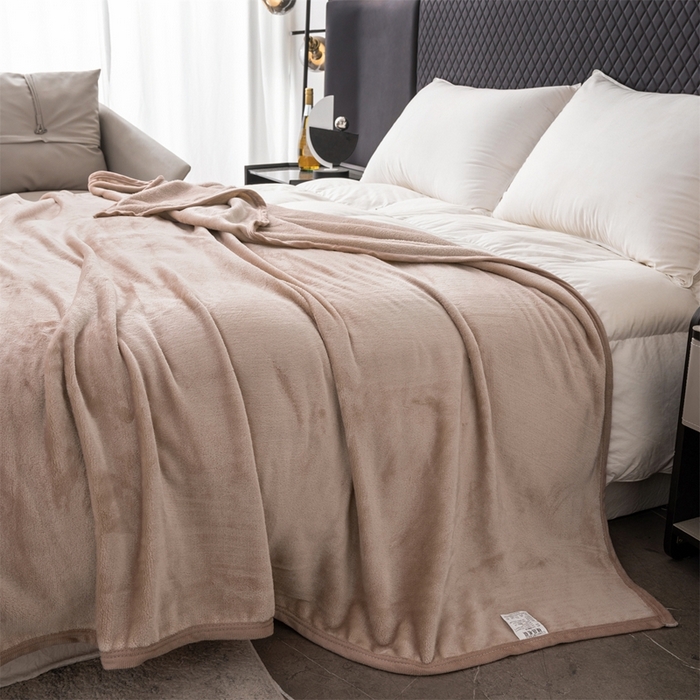 91家纺网 家纺一手货源 找家纺 梵心 2025新款云貂绒毛毯法兰绒毛毯牛奶绒毛毯爆款盖毯直播跨境专供-可定制克重 卡其