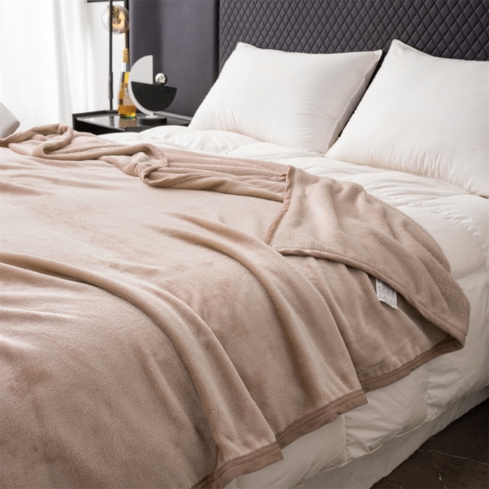 91家纺网 家纺一手货源 找家纺 梵心 2025新款云貂绒毛毯法兰绒毛毯牛奶绒毛毯爆款盖毯直播跨境专供-可定制克重 卡其