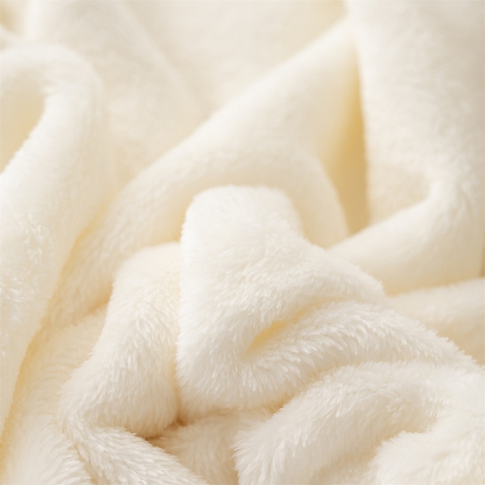 91家纺网 家纺一手货源 找家纺 梵心 2025新款云貂绒毛毯法兰绒毛毯牛奶绒毛毯爆款盖毯直播跨境专供-可定制克重  米色