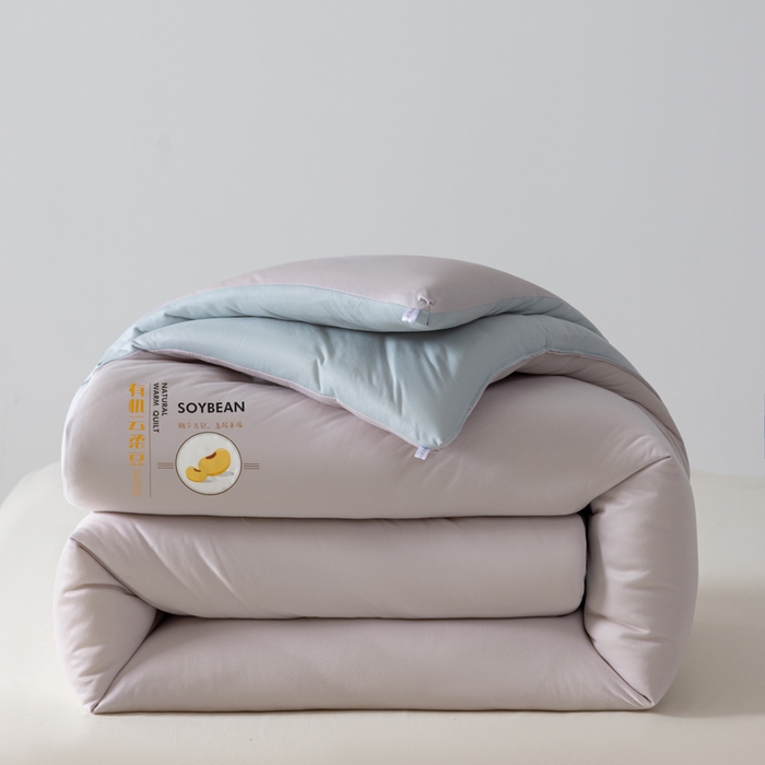 91家纺网 家纺一手货源 找家纺 （总）丽卡家纺 2025年秋冬新品有机云柔大豆被被子被芯（常规生产款为春秋被和冬被，常规尺寸为200*230，其他特殊尺寸/加厚款接受下单定制）