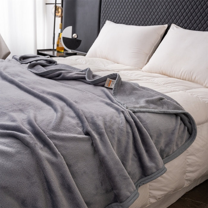 91家纺网 家纺一手货源 找家纺 梵心 2025新款云貂绒毛毯法兰绒毛毯牛奶绒毛毯爆款盖毯直播跨境专供-可定制克重  绅士灰