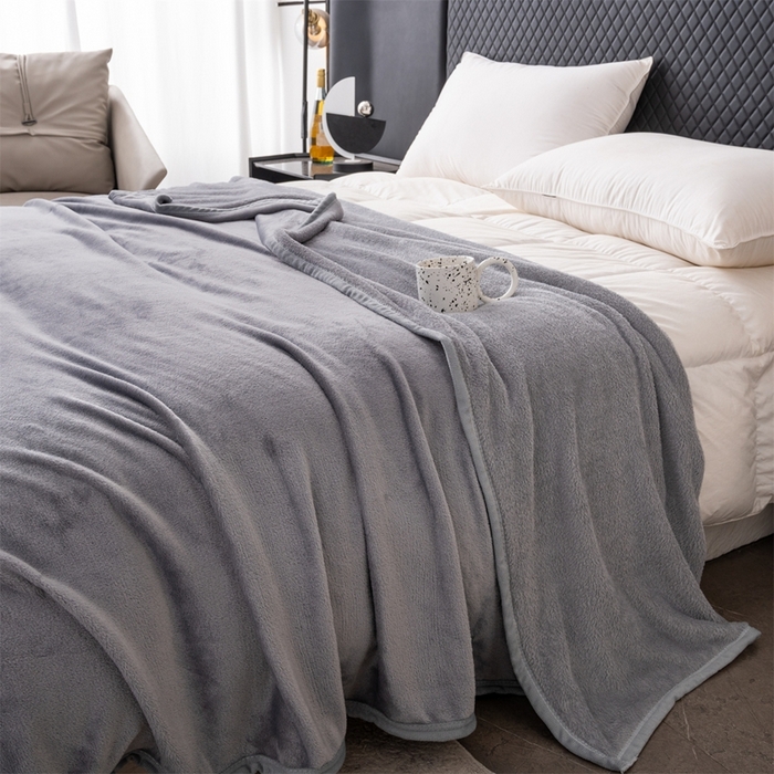 91家纺网 家纺一手货源 找家纺 梵心 2025新款云貂绒毛毯法兰绒毛毯牛奶绒毛毯爆款盖毯直播跨境专供-可定制克重  绅士灰