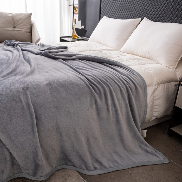 91家纺网 家纺一手货源 找家纺 梵心 2025新款云貂绒毛毯法兰绒毛毯牛奶绒毛毯爆款盖毯直播跨境专供-可定制克重  绅士灰