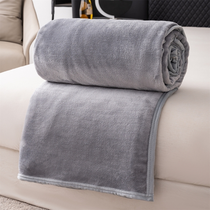 91家纺网 家纺一手货源 找家纺 梵心 2025新款云貂绒毛毯法兰绒毛毯牛奶绒毛毯爆款盖毯直播跨境专供-可定制克重  绅士灰