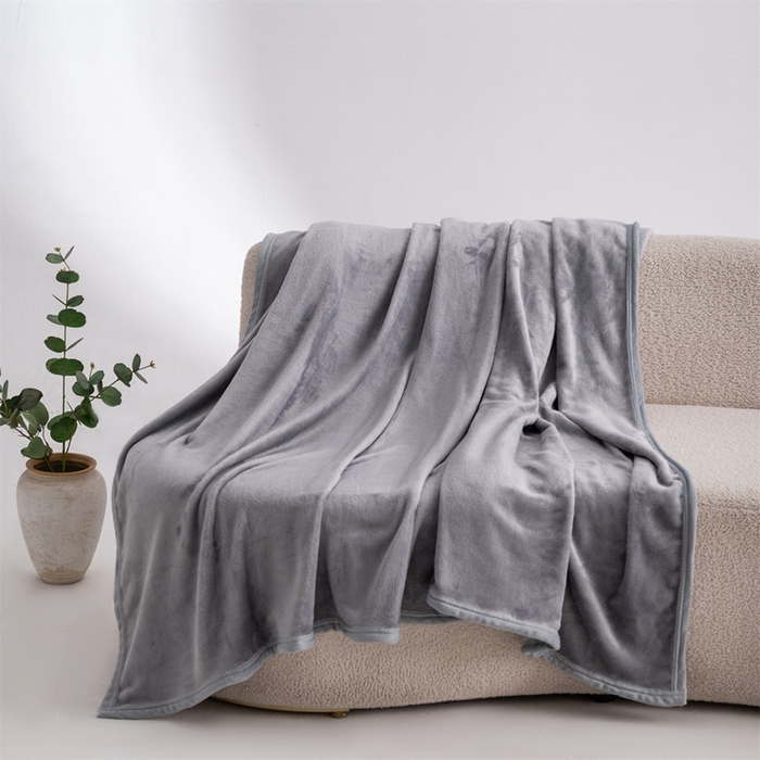 91家纺网 家纺一手货源 找家纺 梵心 2025新款云貂绒毛毯法兰绒毛毯牛奶绒毛毯爆款盖毯直播跨境专供-可定制克重  绅士灰