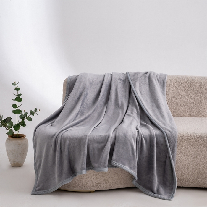 91家纺网 家纺一手货源 找家纺 梵心 2025新款云貂绒毛毯法兰绒毛毯牛奶绒毛毯爆款盖毯直播跨境专供-可定制克重  绅士灰
