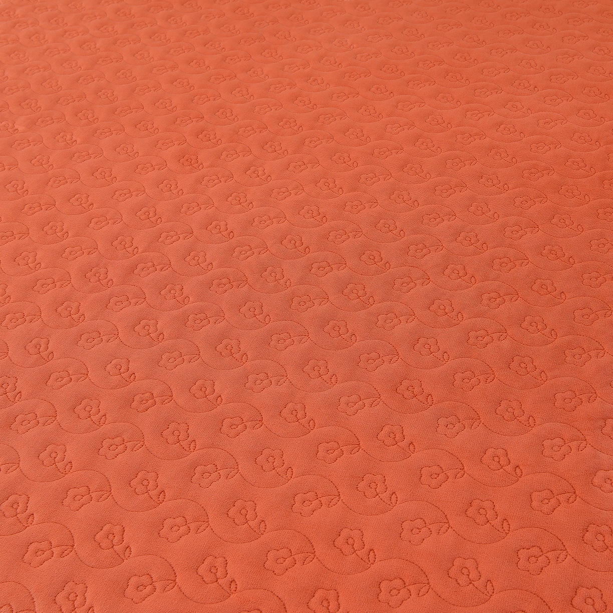 91家纺网 家纺一手货源 找家纺 湘雪家居  2025新款高克重纯色刺绣牛奶绒床盖款星语系列四件套-提供买家秀 星语款-橙橘色