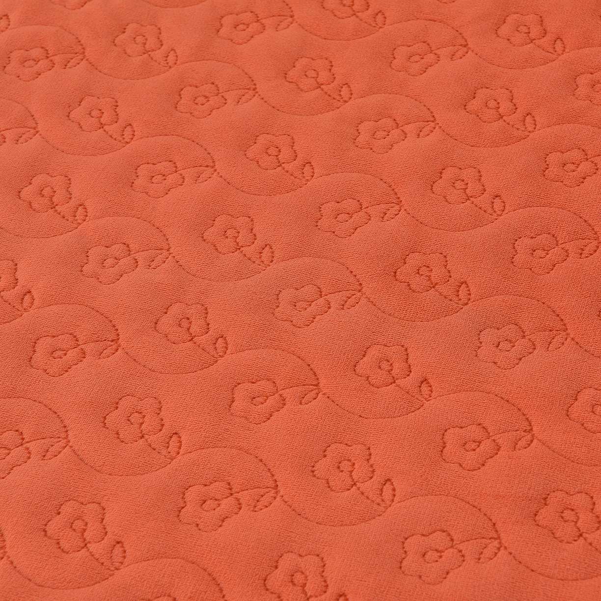 91家纺网 家纺一手货源 找家纺 湘雪家居  2025新款高克重纯色刺绣牛奶绒床盖款星语系列四件套-提供买家秀 星语款-橙橘色