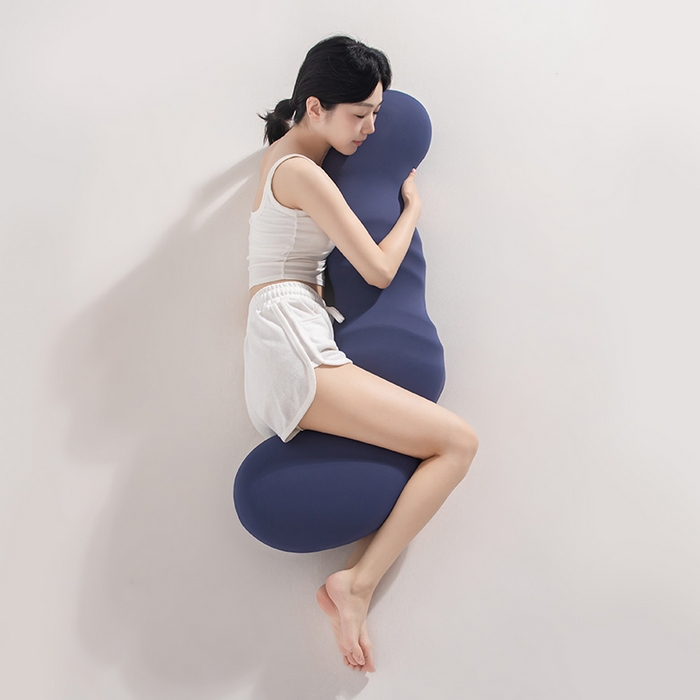 91家纺网 家纺一手货源 找家纺 贵夫人 2025新款亲肤舒适睡眠伴侣抱枕-记忆棉款 蓝灰