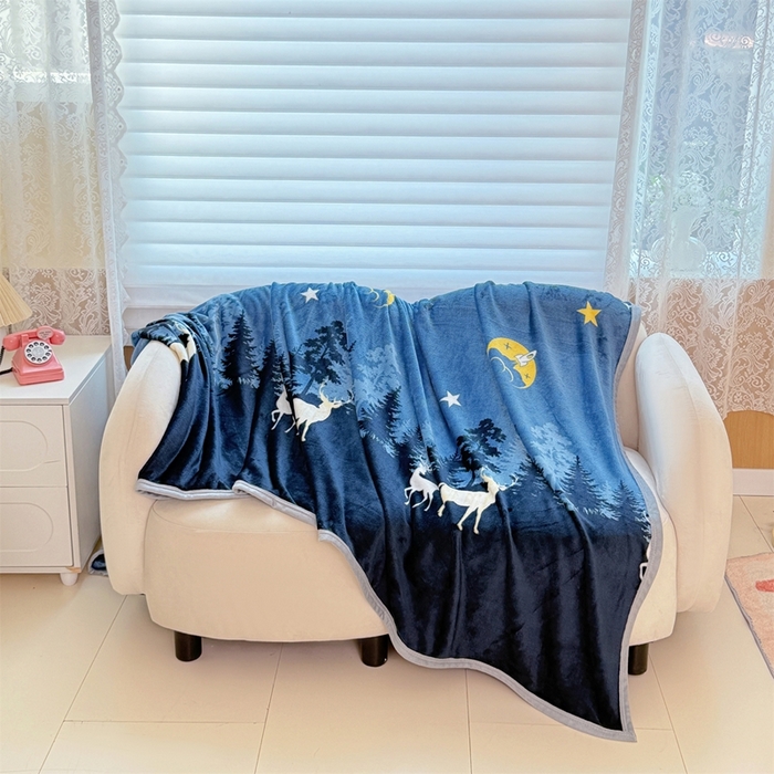 91家纺网 家纺一手货源 找家纺 梵心 2025新款云貂绒毛毯法兰绒毛毯牛奶绒毛毯爆款盖毯直播跨境专供-可定制克重 星空鹿