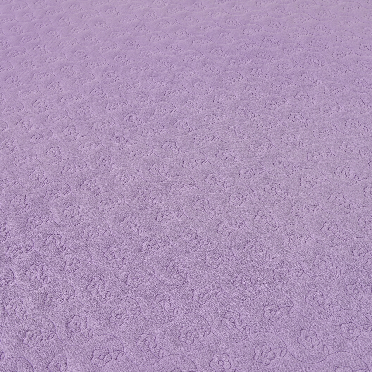 91家纺网 家纺一手货源 找家纺 湘雪家居  2025新款高克重纯色刺绣牛奶绒床盖款星语系列四件套-提供买家秀 星语款-熏韵紫