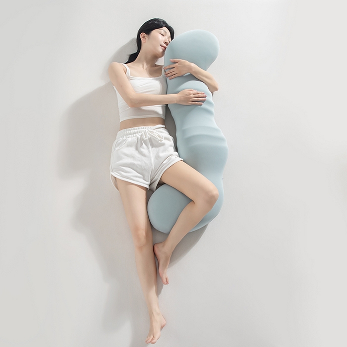 91家纺网 家纺一手货源 找家纺 贵夫人 2025新款亲肤舒适睡眠伴侣抱枕-记忆棉款 浅蓝