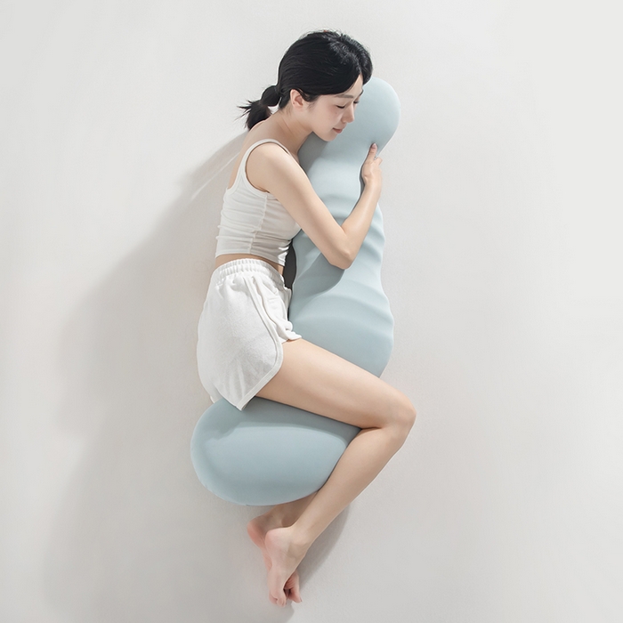 91家纺网 家纺一手货源 找家纺 贵夫人 2025新款亲肤舒适睡眠伴侣抱枕-记忆棉款 浅蓝