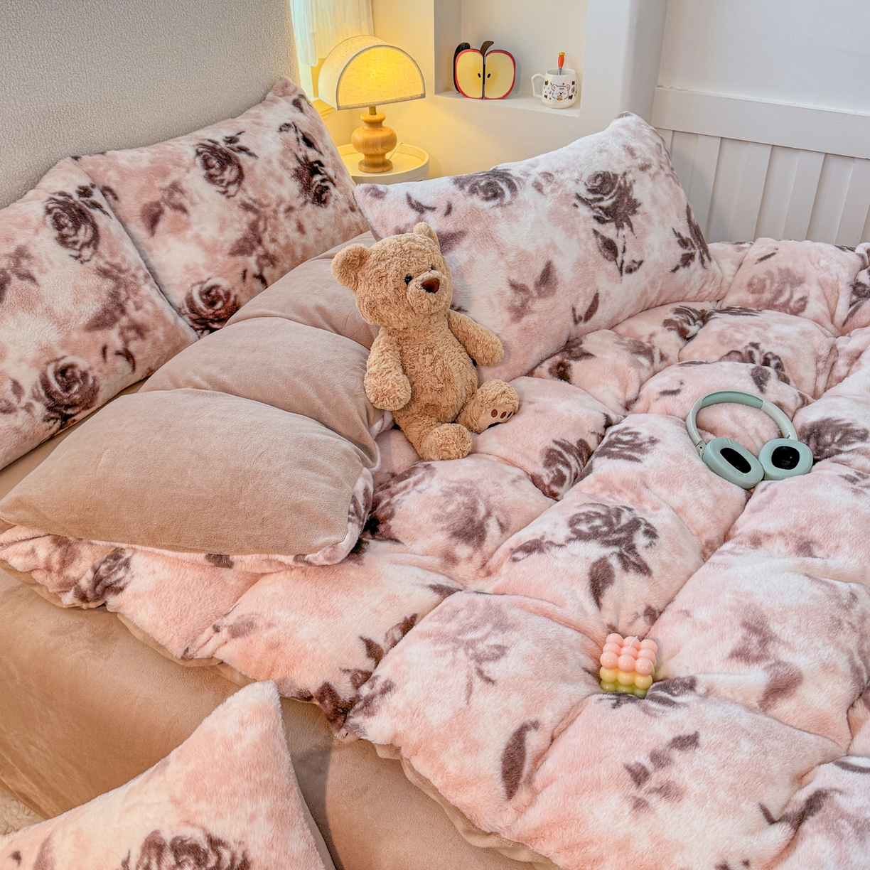 KA家纺 2025新款冬高克重兔毛牛奶绒四件套 玫瑰故事