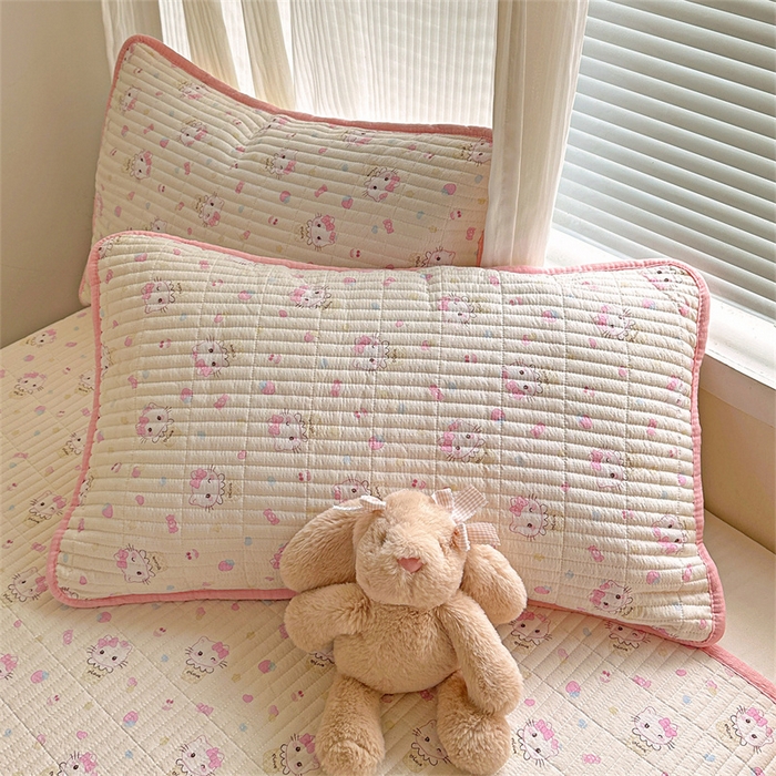 91家纺网 家纺一手货源 找家纺 繁花家居 2025新款床盖豆豆被套春秋被套冬被云感超软木棉被子被芯 简单款床盖-豆豆被-奇梦甜猫