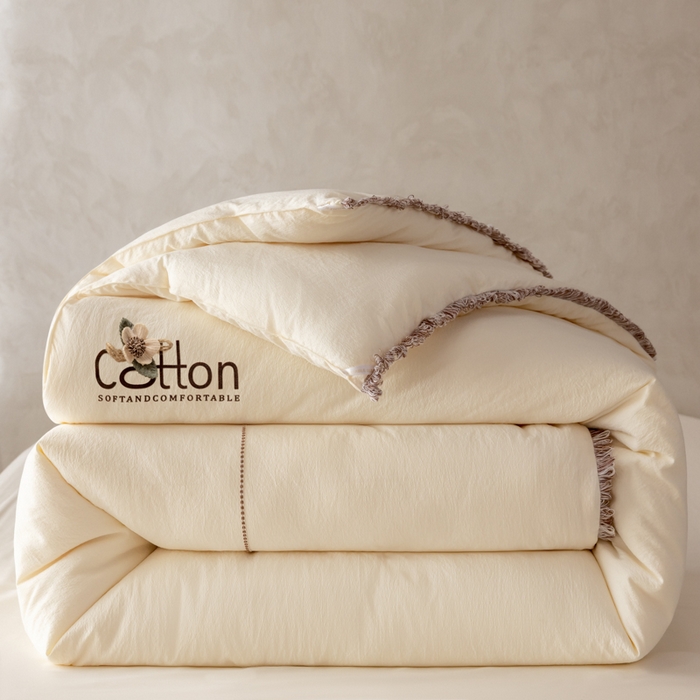 丽卡家纺 2025年秋冬新品威尔思大豆被（常规生产款为春秋被和冬被，常规尺寸为200*230/220*240cm，其他特殊尺寸/加厚款接受下单定制） 威尔思大豆被-白色