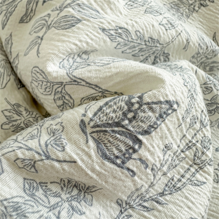 91家纺网 家纺一手货源 找家纺 繁花家居 2025新款床盖豆豆被套春秋被套冬被云感超软木棉被子被芯 花边床盖-豆豆被-蓝纹夜韵