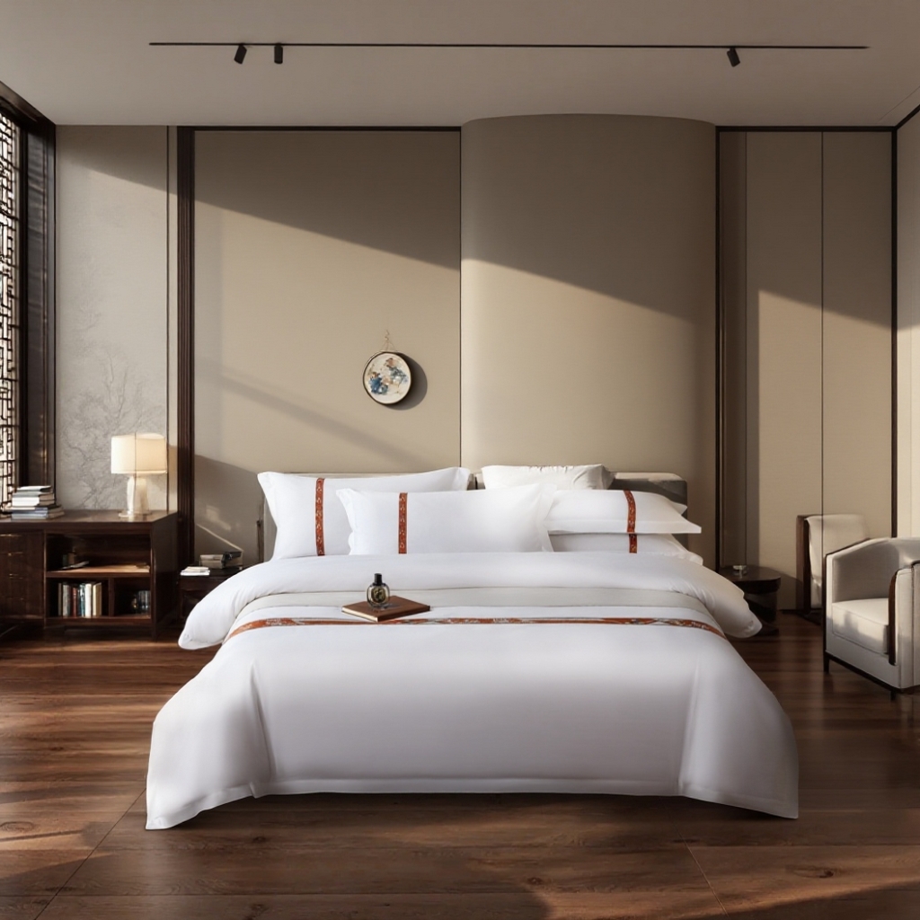 91家纺网 家纺一手货源 找家纺 诚臻/安力森 25年新款酒店织带四件套 森境暖韵