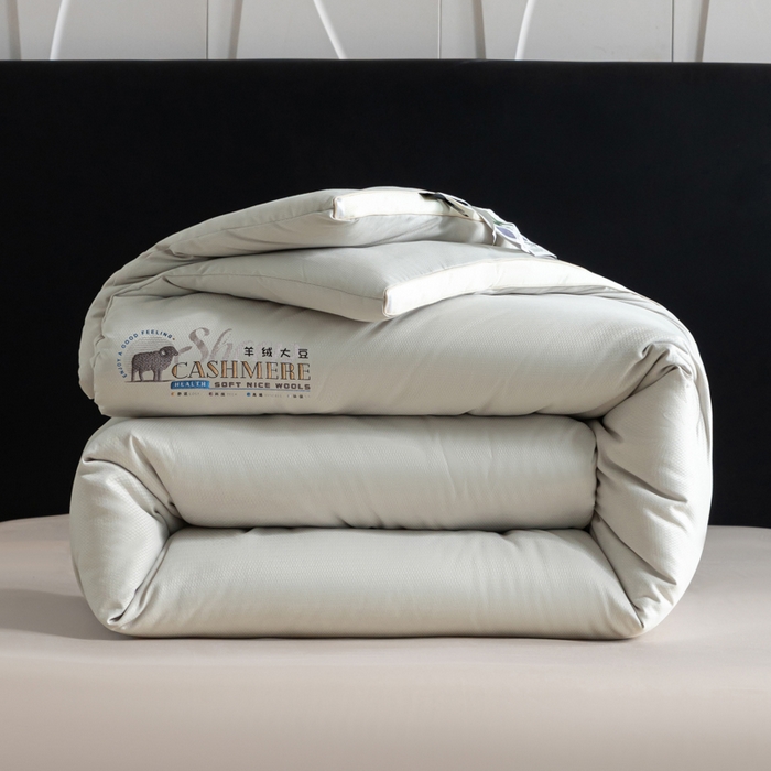 丽卡家纺 2025年秋冬新品希贝尔羊绒大豆被被子被芯 希贝尔羊绒大豆被-灰色