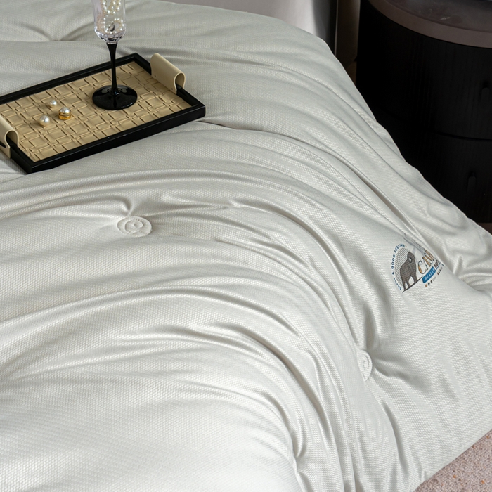 91家纺网 家纺一手货源 找家纺 丽卡家纺 2025年秋冬新品希贝尔羊绒大豆被被子被芯 希贝尔羊绒大豆被-灰色