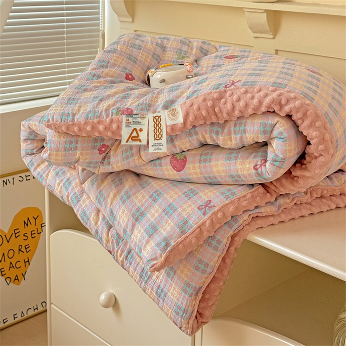 91家纺网 家纺一手货源 找家纺 （总）繁花家居 2025新款床盖豆豆被套春秋被套冬被云感超软木棉被子被芯