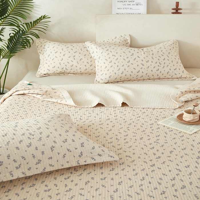 91家纺网 家纺一手货源 找家纺 莎果家纺 2025新款高级轻奢棉麻床盖四件套 半夏