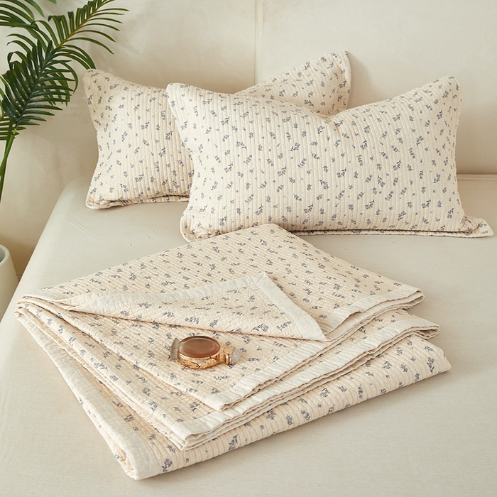 91家纺网 家纺一手货源 找家纺 莎果家纺 2025新款高级轻奢棉麻床盖四件套 半夏