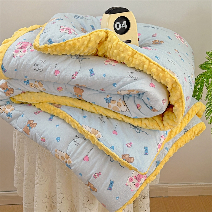 91家纺网 家纺一手货源 找家纺 （总）繁花家居 2025新款床盖豆豆被套春秋被套冬被云感超软木棉被子被芯