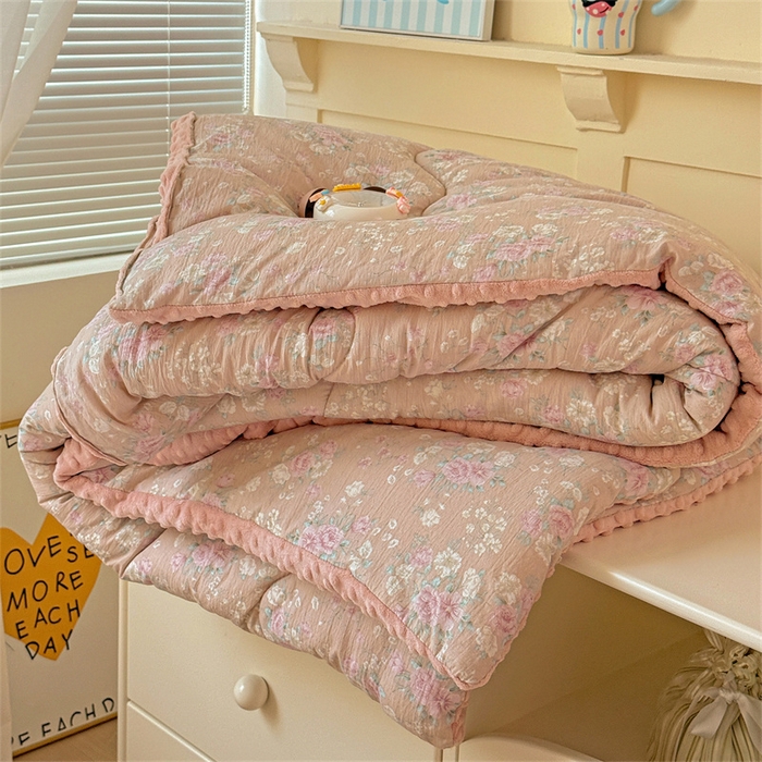 91家纺网 家纺一手货源 找家纺 （总）繁花家居 2025新款床盖豆豆被套春秋被套冬被云感超软木棉被子被芯