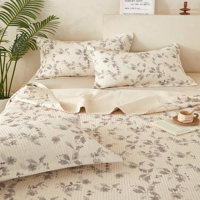 91家纺网 家纺一手货源 找家纺 莎果家纺 2025新款高级轻奢棉麻床盖四件套 风情