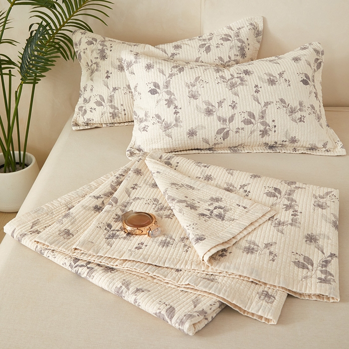 91家纺网 家纺一手货源 找家纺 莎果家纺 2025新款高级轻奢棉麻床盖四件套 风情