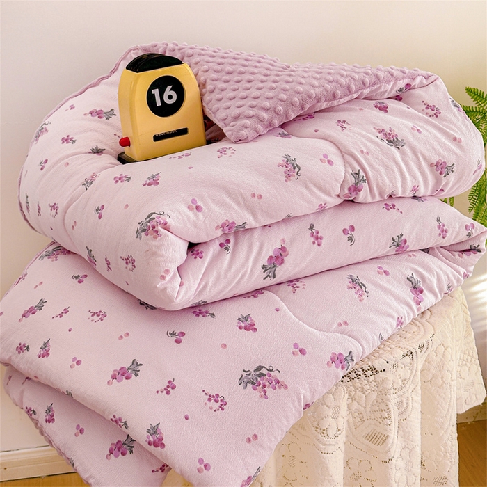 91家纺网 家纺一手货源 找家纺 （总）繁花家居 2025新款床盖豆豆被套春秋被套冬被云感超软木棉被子被芯
