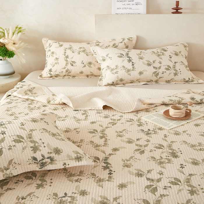 91家纺网 家纺一手货源 找家纺 莎果家纺 2025新款高级轻奢棉麻床盖四件套 花季