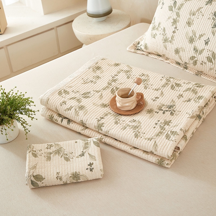 91家纺网 家纺一手货源 找家纺 莎果家纺 2025新款高级轻奢棉麻床盖四件套 花季