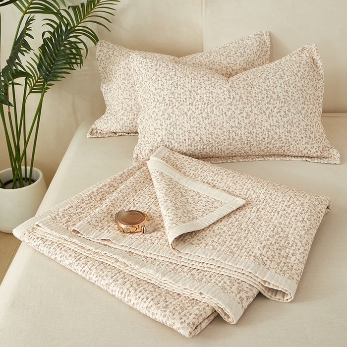 91家纺网 家纺一手货源 找家纺 莎果家纺 2025新款高级轻奢棉麻床盖四件套 雅韵