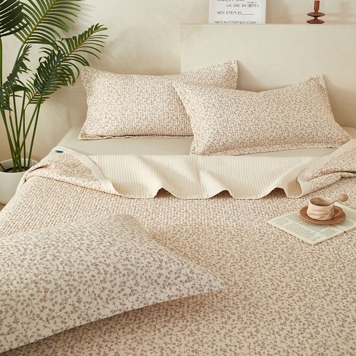 91家纺网 家纺一手货源 找家纺 莎果家纺 2025新款高级轻奢棉麻床盖四件套 雅韵