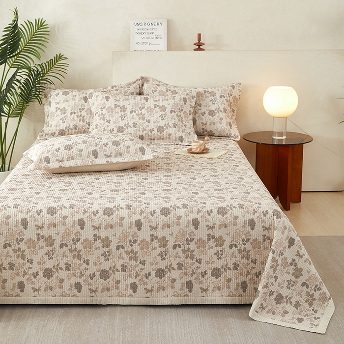 莎果家纺 2025新款高级轻奢棉麻床盖四件套 绽放