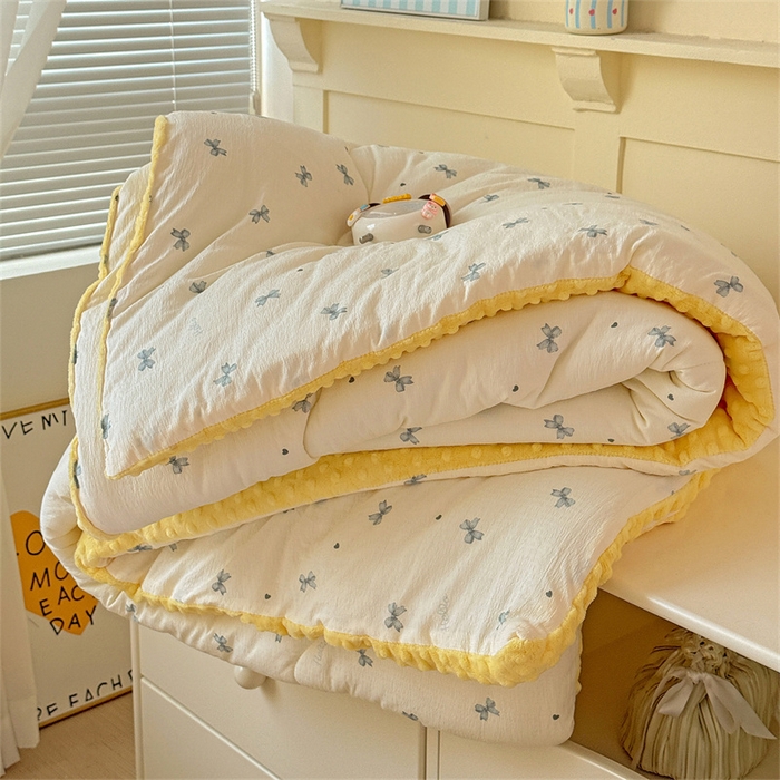 91家纺网 家纺一手货源 找家纺 （总）繁花家居 2025新款床盖豆豆被套春秋被套冬被云感超软木棉被子被芯