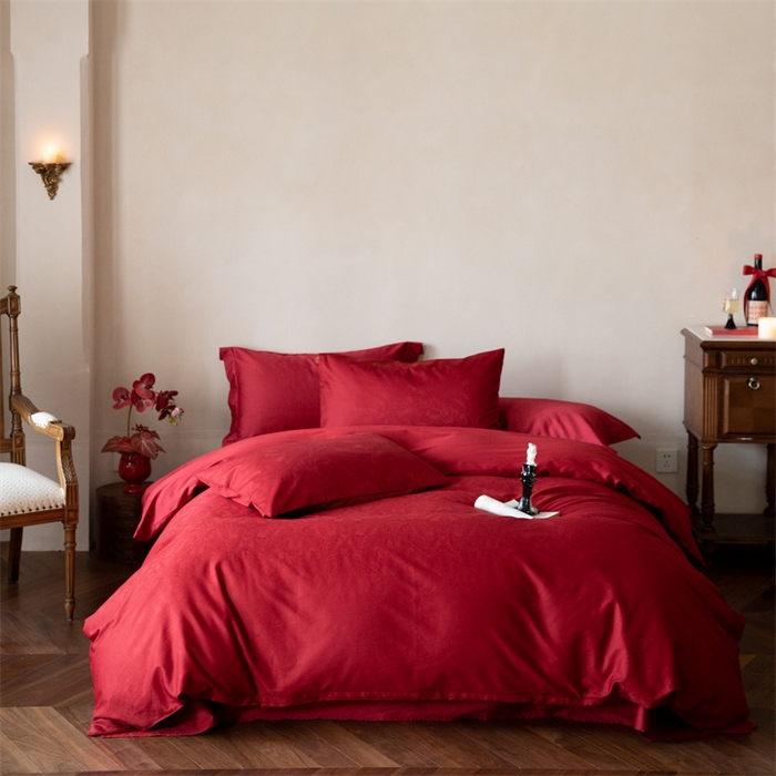 （总）ONE TWO ONE 121 2025新款婚庆高支高密长绒棉贡缎提花四件套-东方喜礼【会员-20】 【提供买家秀】为了各位老板们都有利润空间，平台控价券后不得低于318/338元，感谢您的配合