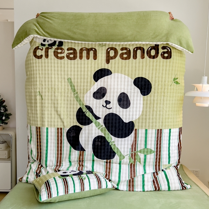 91家纺网 家纺一手货源 找家纺 （总）摩妮卡 2025新款亲肤舒适泡泡绒大版卡通印花五件套