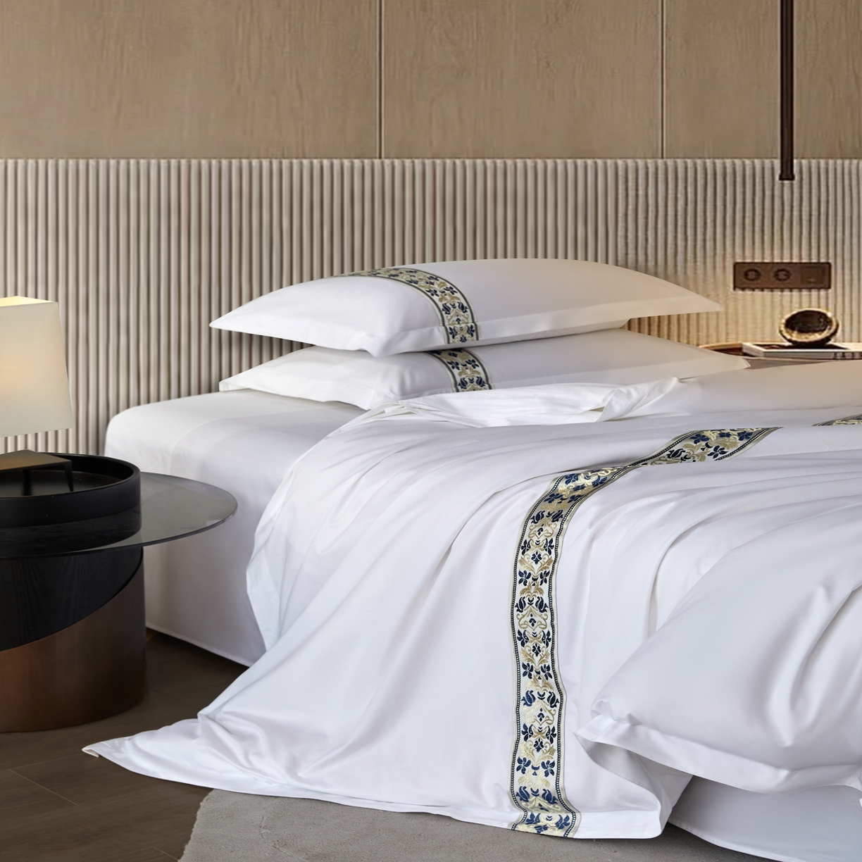 91家纺网 家纺一手货源 找家纺 诚臻/安力森 25年新款酒店织带四件套 木语雅奢