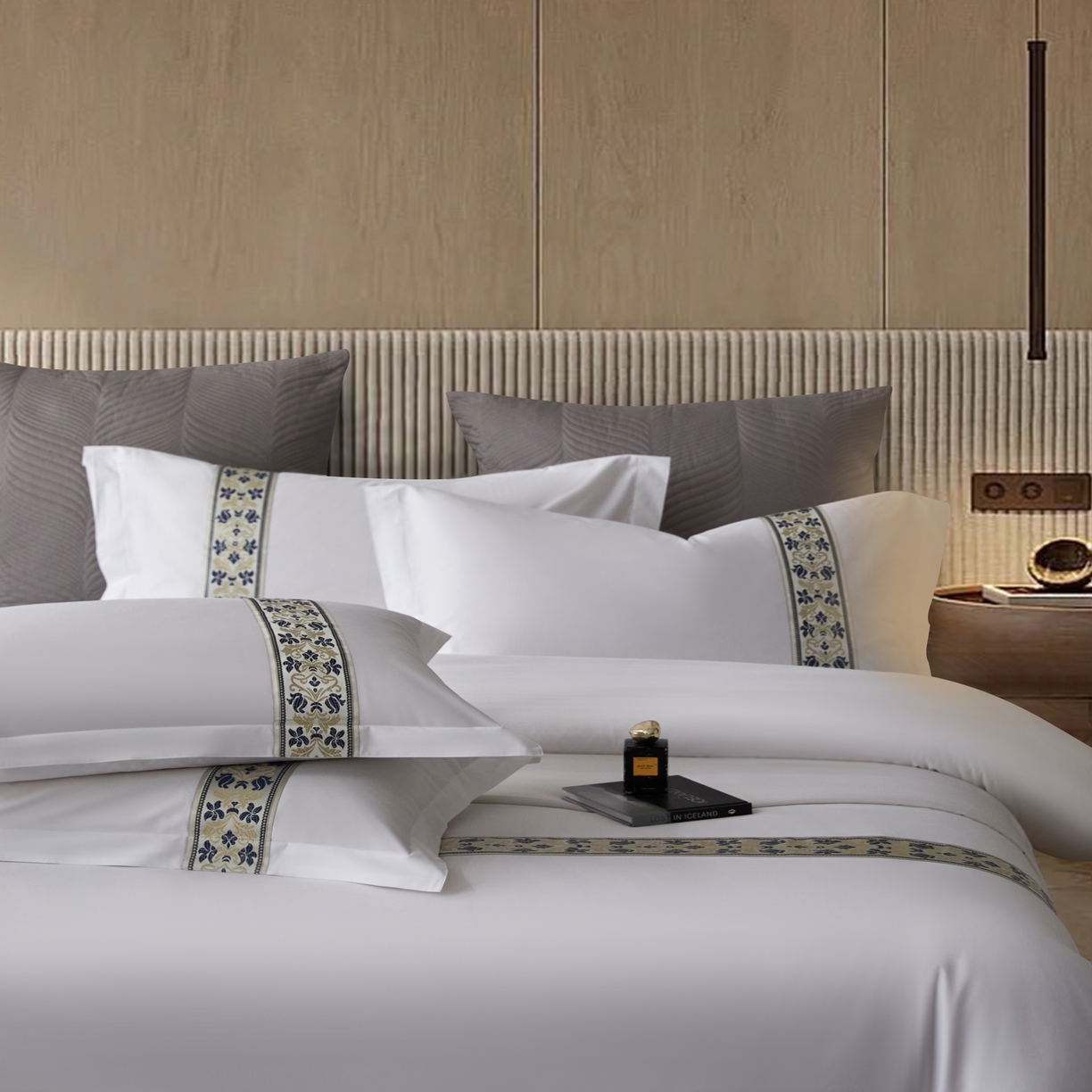 91家纺网 家纺一手货源 找家纺 诚臻/安力森 25年新款酒店织带四件套 木语雅奢