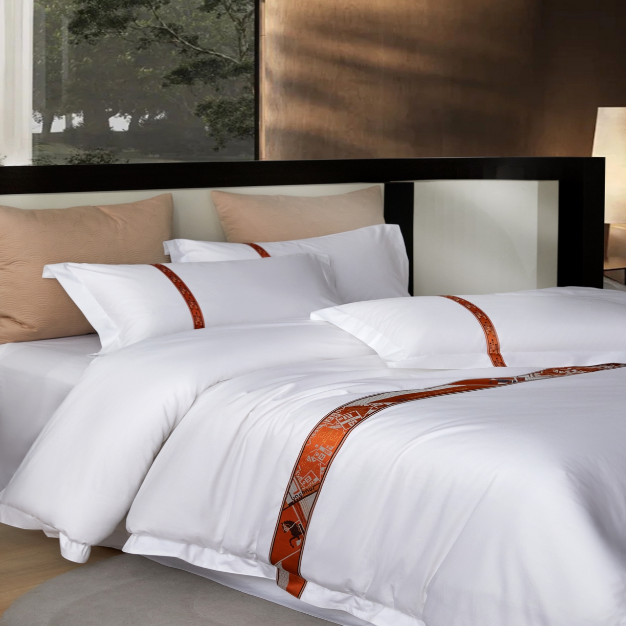 91家纺网 家纺一手货源 找家纺 诚臻/安力森 25年新款酒店织带四件套 森境暖韵