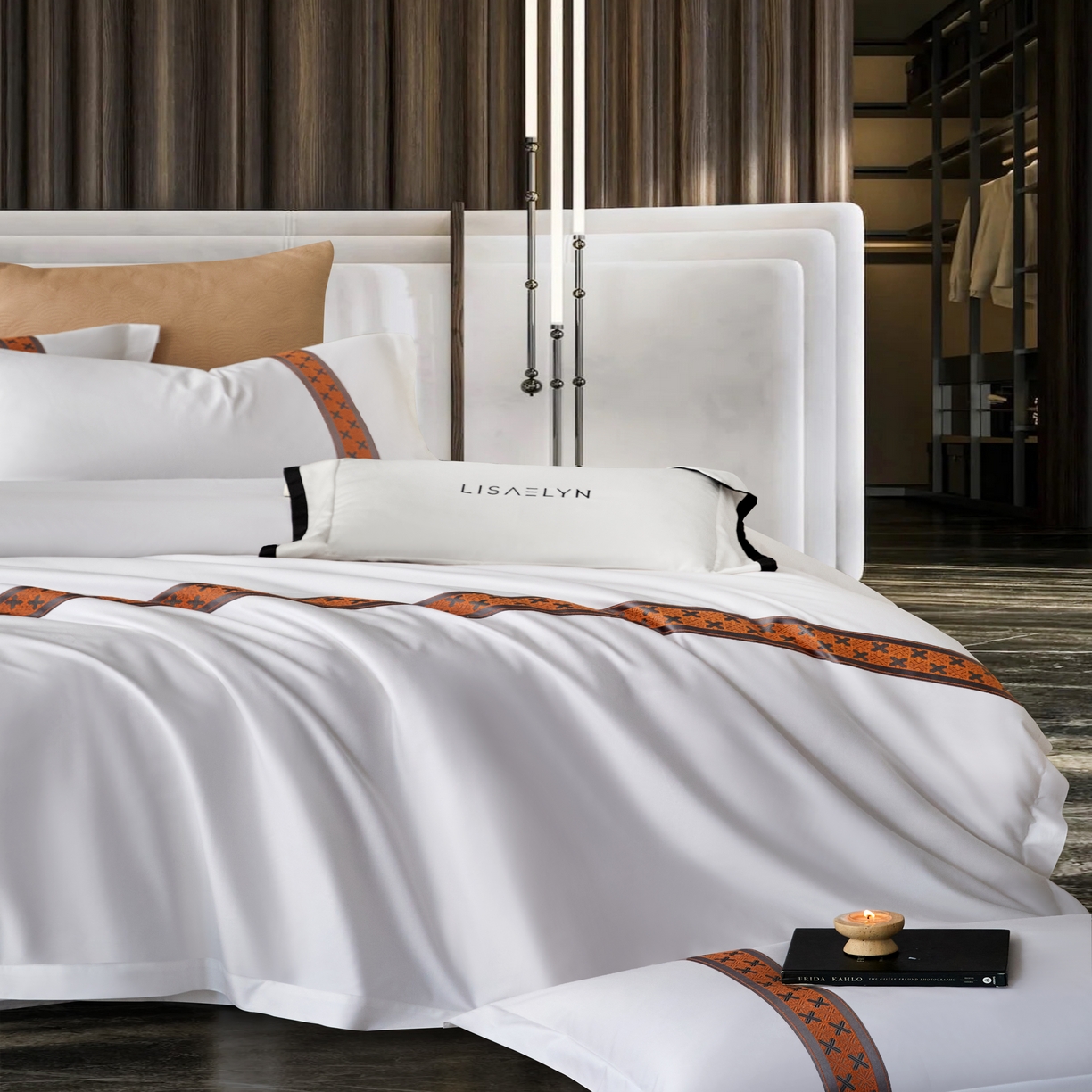 91家纺网 家纺一手货源 找家纺 诚臻/安力森 25年新款酒店织带四件套 奢雅棕调